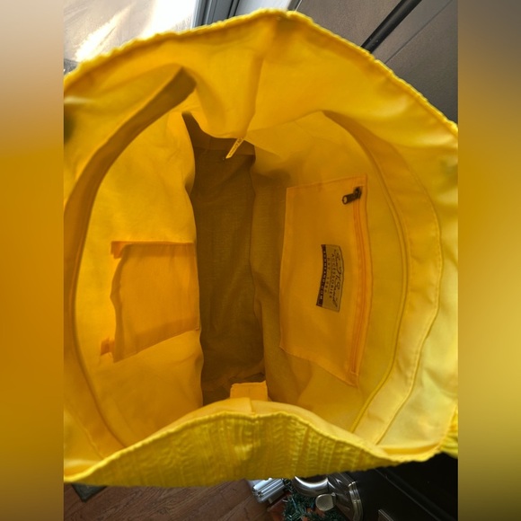 Sun N Sand Beach Summer Tote Bag Straw Yellow Purse Zipper Closure Vacation Bag - Picture 7 of 10